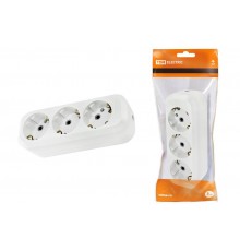 Колодка розеточная 3 гнезда 2П+3 16А 250В белая   SQ1806-0013  TDM