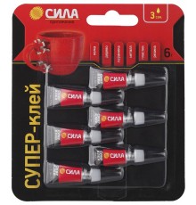 Супер-клей СВЕРХПРОЧНЫЙ 1 гр.х 6 шт. BL-6 SBL1-6  C0045533  СИЛА