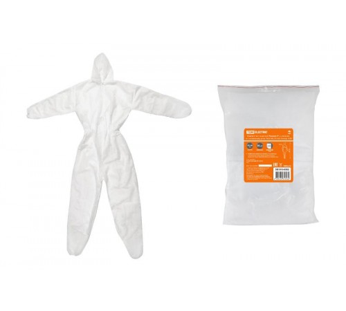 Комбинезон защитный "Каспер-2", на молнии и с капюшоном, разм. 187х160, 30 г/м2, белый,  SQ1016-0302  TDM