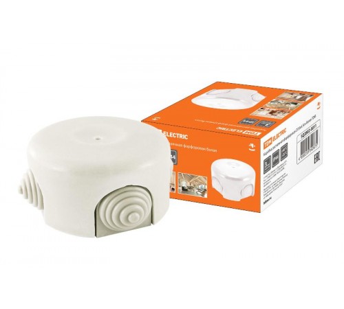 Коробка распаячная фарфоровая D7,8х4,5см белая  SQ2802-0011  TDM