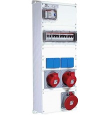 Бокс M63/2JFB CTFL с розетками и фланцамив сборе, металл, IP44  2CMA100024R1000  ABB