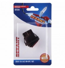 Выключатель клавишный 250V 15А (4с) ON-OFF красный с подсветкой ВЛАГОЗАЩИТА (RWB-507) (в упак. 1шт.)  06-0307-C  REXANT