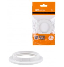 Кольцо для патрона Е27, термостойкий пластик, белый,  SQ0335-0162  TDM
