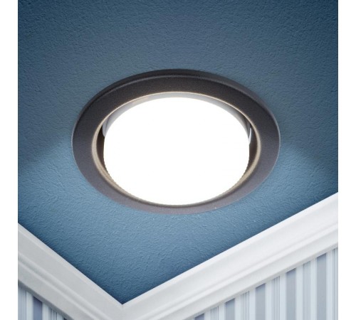 Cветильник встраиваемый под лампу GX53 KL35 SBK (к) черный матовый  Б0055813  ЭРА