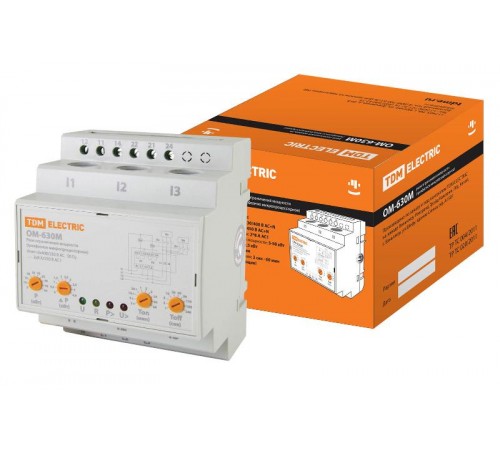 Реле ограничения мощности ОМ-630М 5/50-3Н-01 (3ф, 5-50кВт, 4мод, сумм. расчет, с реле напр.)  SQ1505-0004  TDM