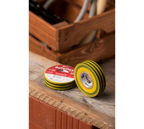 Изолента ПВХ желто-зеленая 19мм 20м серии SafeFlex  plc-iz-sf-yg  EKF