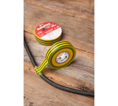 Изолента ПВХ желто-зеленая 19мм 20м серии SafeFlex  plc-iz-sf-yg  EKF