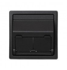 Simon 73 Адаптер на 2 коннектора RJ45 (KEYSTONE, AMP, Brand-Rex, KRONE), наклонное подключение, S73 Loft, гра  73086-62  Simon