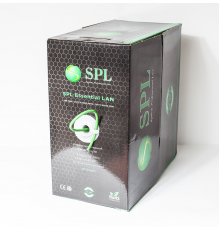 Кабель витопарный, категории 6, U/UTP, 4 пары, 23 AWG, LSZH нг(A)-HF, для внутренней прокладки,зеленый, коробка 305 м  500000  SPL