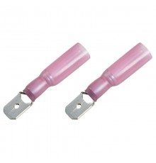 Клемма плоская изолированная термоусаживаемая штекер 6.35 мм 0.5-1.5 мм РПи-п-т 1.5-(6.3)) красный  08-0314  REXANT