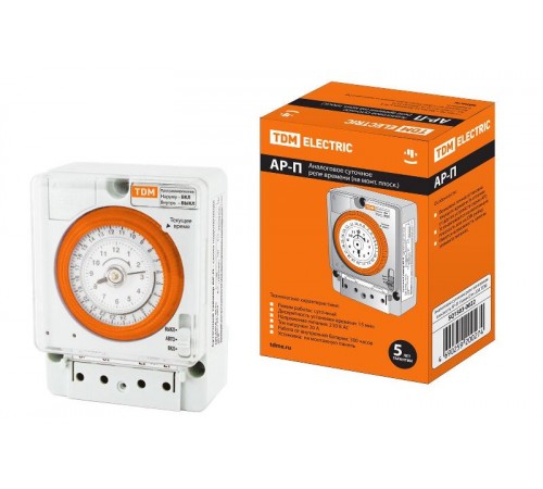 Аналоговое суточное реле АР-П-15мин/24ч-20А (монт.плоскость)   SQ1503-0022  TDM