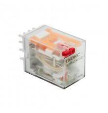 Реле миниатюрное промышленное общего назначения, 4CO, ком. ток 6А, AgSnO2, напряжение 115V AC, опция: тест-кнопка+светодиод  IR-115AC-4CO-D  DKC