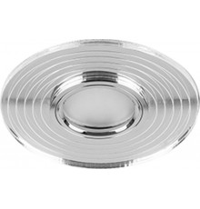 Светильник точечный встраиваемый под лампу, с LED подсветкой CD980 15LED*2835 SMD 4000K, MR16 50W G5.3, прозрачный, хром  29667  FERON