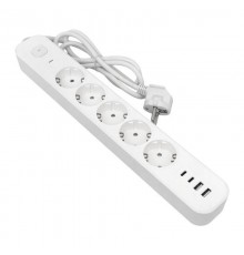 Удлинитель LUX 5 гнезд 2USB 2,4А+2type-C 3 метра 1,5мм2  UBA-LUX-503-TC  EKF