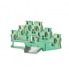 Клемма заземления трехуровневая, зажим push-in, 6 точек подключения, 2.5 кв.мм  VPR-2.5-3L-PE-YG  DKC