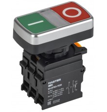 Кнопка "I-O" с подсветкой d=22мм 1NO+1NC MASTER  MI-BT60-11DR-3-11-K51  IEK