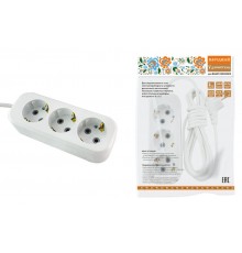 Удлинитель народный УН03 3 гнезда, 10 метров, с/з, ПВС 3х0,75мм2 10А/250В  SQ1303-1044  TDM