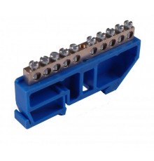 Шина _N_ 63.10.DIN.эконом Шина "N" на 10 присоединений латунь без покрытия63А на изоляторе под DIN-рейку  Шина _N_ 63.10.DIN.эконом  HEGEL