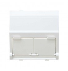 Simon 27 Адаптер со шторками на 2 коннектора AMP (UTP, FTP), SYSTYMAX (RJ12, UTP), широкий модуль, S27, белый  27086-35  Simon