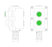 Взрывонепроницаемый пост управления из алюминия LCSD-02-B-MB-L1G(220)x1-P1G(11)x1-PBMB-KA2MHK  LCSD21000063  DKC
