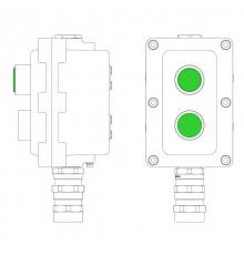 Взрывонепроницаемый пост управления из алюминия LCSD-02-B-MC-L1G(220)x1-P1G(11)x1-PCMB-KA3MHK  LCSD21000064  DKC