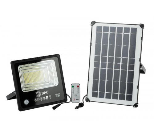 Прожектор светодиодный уличный на солн. бат. 100W, 1200 lm, 5000K, с датч. движения, ПДУ, IP65 (  Б0049547  ЭРА
