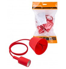 Патрон пластиковый Е27 с подвесом 1 м, красный TDM  SQ0335-0063  TDM
