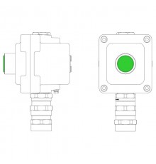 Взрывонепроницаемый пост управления из алюминия LCSD-01-B-MB-L1G(220)x1-PBMB-KA2MHK  LCSD21000015  DKC