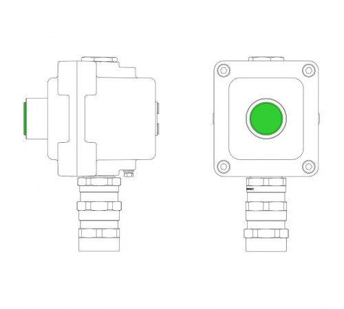 Взрывонепроницаемый пост управления из алюминия LCSD-01-B-MC-L1G(220)x1-PCMB-KA3MHK  LCSD21000016  DKC