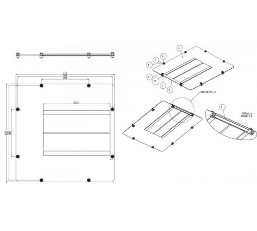 Заглушка WZ-5271-10-00-161 c щет.вв.д.отверстий A (380x380мм) в пл/кр.шк.SZB,OTS1,SZB SE,DC,ECO-LINE,415 x 415мм,мет.,черн.(RAL 9005)  363126  Zpas