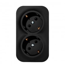 Quteo Чёрный Розетка 2-я с заземлением со шторками 16А винтовые зажимы   782475  Legrand