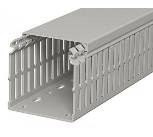 Кабель-канал перфорированный LKV N 75x75x2000 мм ПВХ серый RAL7030  6178426  OBO Bettermann