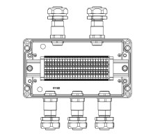 Взрывозащищенная клеммная коробка из алюминия TBE-A-14-(25xHMM.2)-2xKAEPM2MHK-20(A)-3xKAEPM2MHK-20(C)1Ex e IIC Т5 Gb / Ex tb IIICT95°C Db IP66  1201.