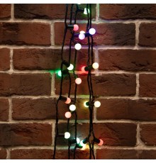 Гирлянда "Мультишарики" 17,5мм, 20 м, черный ПВХ, 200 диодов, цвет RGB  303-509  NEON-NIGHT