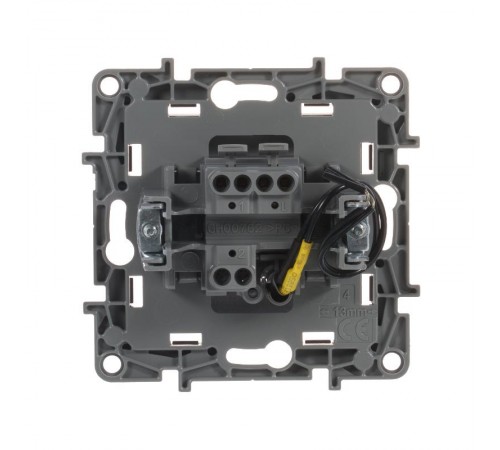 Etika Антрацит Выключатель 1-клавишный с подсветкой/индикацией, автозажимные клеммы, 10 AX, 250 В  672603  Legrand