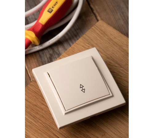 Выключатель 1-кл. СП проходной 10А бежевый Минск EKFERV10-025-20EKF