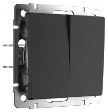 W1123006/ Перекрестный переключатель двухклавишный (чёрный)  a058433  Werkel