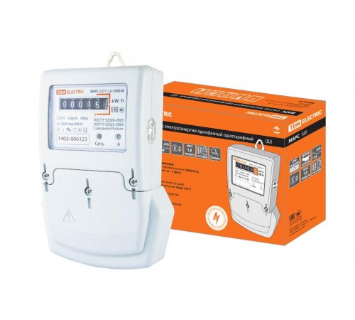 Счетчик МАРС-1,0-11-Ш-5(60)-М (1ф, 1тар, монт.панель, мех.ОУ)  SQ1105-0008  TDM