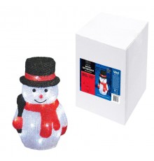 Фигура светодиодная  "Снеговик-3"  ULD-M1827-030/STA WHITE IP20 SNOWMAN-3,   30 диодов, размер 18*15*27 см, белый, IP20.  11034  Uniel