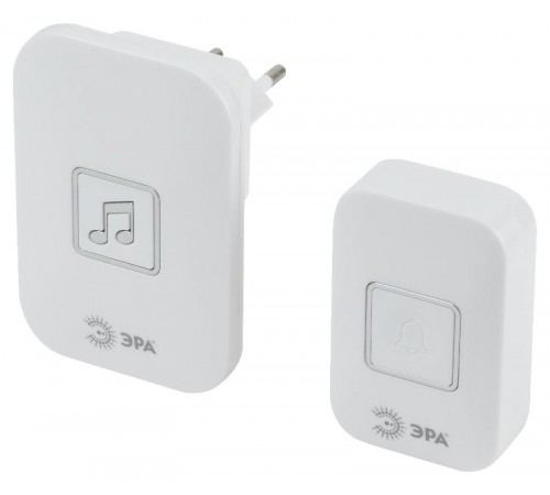 Звонок дверной C98 беспроводной, от сети, белый, 60 мелодий  Б0054089  ЭРА