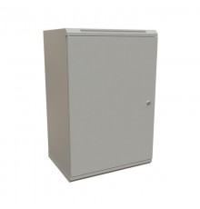 WR-TW-1866-SR-RAL7035 Шкаф настенный 19-дюймовый (19"), 18U, 908x600х600мм, цельнометал.,дверь с замком, цвет серый (RAL 7035)  521011  WRLine