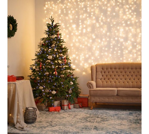 Светодиодная гирлянда CL02 линейная 2м +1.5м 230V синий c питанием от сети  32286  Feron