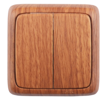 Выключатель открытой установки, двухклавишный, цвет дуб  ВА10-151-05  HEGEL