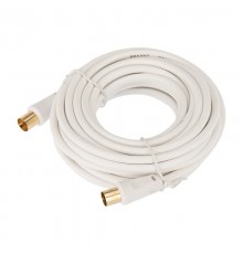 Шнур ТВ гнездо - ТВ штекер, длина 7 метров, белый  18-0006  REXANT