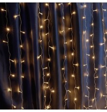 Гирлянда - занавес  CL18  160 диодов  2700K , 1,5*1,5м + 3м IP44 прозрачный шнур  32323  FERON
