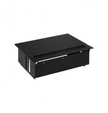 Simon S400 Врезной розеточный блок с крыш., ввод щетка, 2x2P+E, 2xUSB заряд. уст., 1 пустой модуль черный, S400  44422000-138  Simon