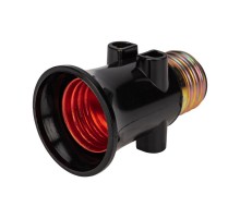 Патрон-розетка карболитовый Е27 черный с этикеткой  11-8855  Rexant