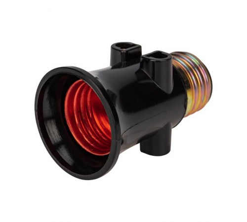 Патрон-розетка карболитовый Е27 черный с этикеткой  11-8855  Rexant