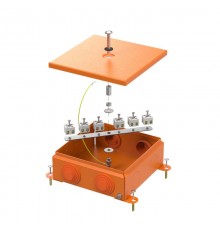 Коробка металлическая огнестойкая 70-0380-FR2.5-12 E15-E120 RAL2004 150x150x60 (6 шт/кор)  70-0380-2004-FR2.5-12  Промрукав