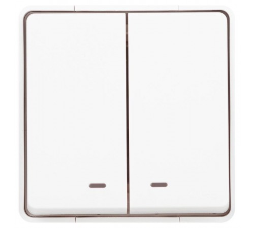 Выключатель Эксперт 11-1505-01 двойной с подсветкой IP55, 10АХ-250В, ОУ, Белый  Б0063282  ЭРА